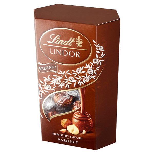 Lindt Lindor Pralinki z czekolady mlecznej z kawałkami orzechów laskowych 200 g