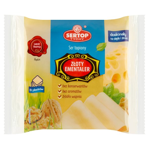 Sertop Tychy Ser topiony w plastrach złoty ementaler 130 g (8 sztuk)
