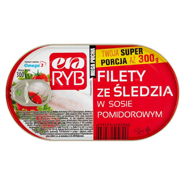 Era Ryb Filety ze śledzia w sosie pomidorowym 300 g