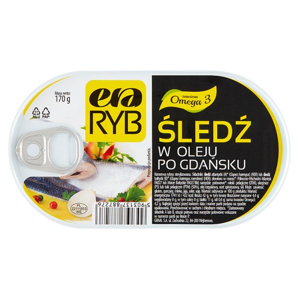 Era Ryb Śledź w oleju po gdańsku 170 g