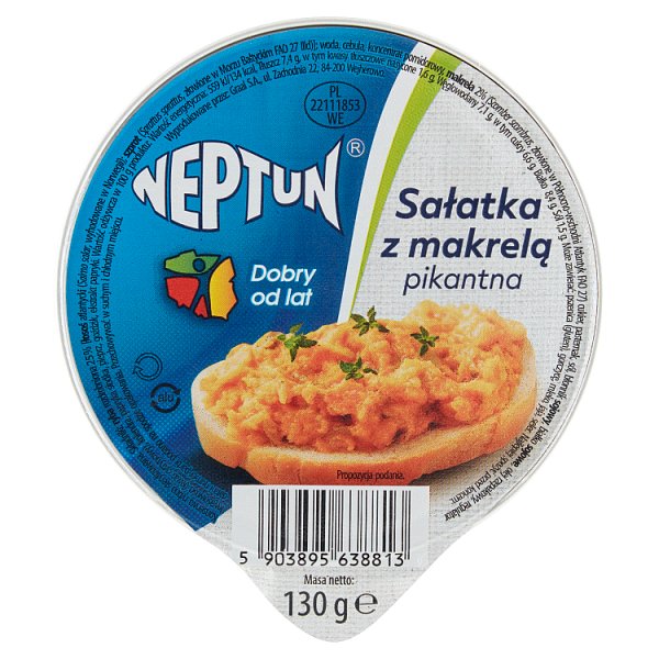 Neptun Sałatka z makrelą pikantna 130 g