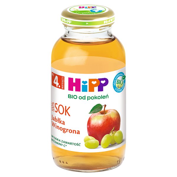 HiPP BIO Sok 100 % jabłka-winogrona po 4. miesiącu 0,2 l
