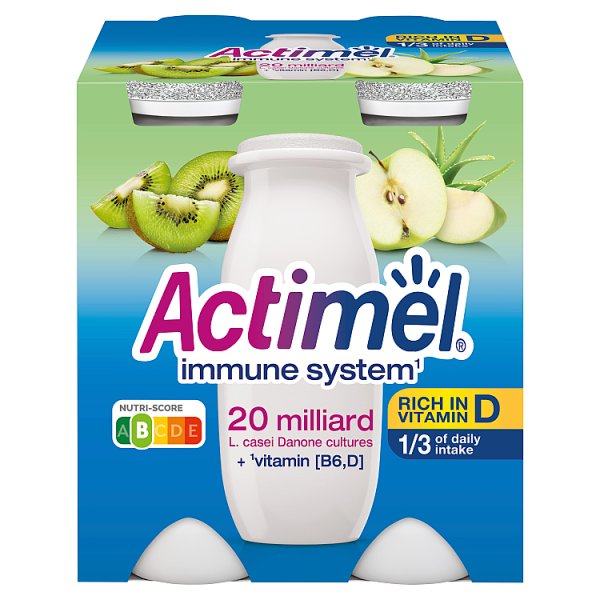 Actimel Mleko fermentowane o smaku kiwi-jabłko-aloes 400 g (4 x 100 g)