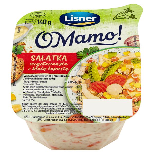 Lisner O Mamo! Sałatka wegetariańska z białą kapustą 140 g