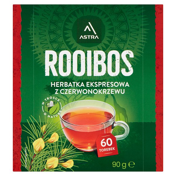 Astra Rooibos Herbatka ekspresowa Rooibos 90 g (60 x 1,5 g)