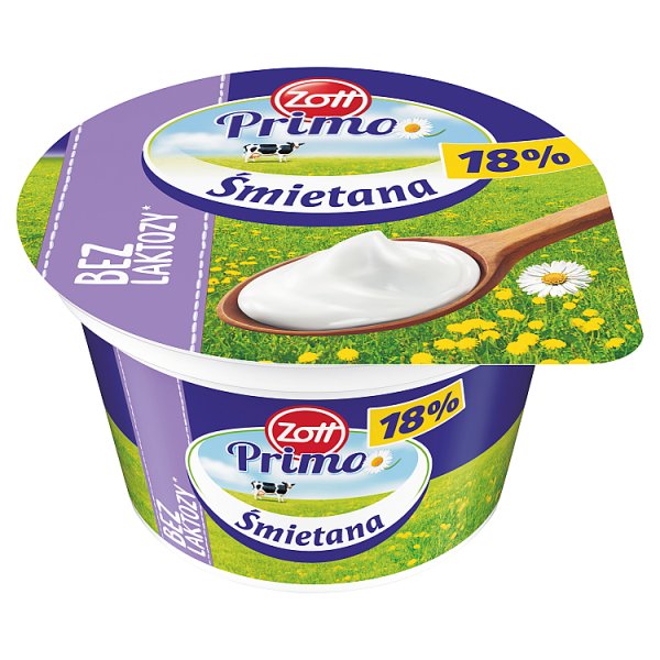 Zott Primo Bez laktozy Śmietana 18 % 180 g