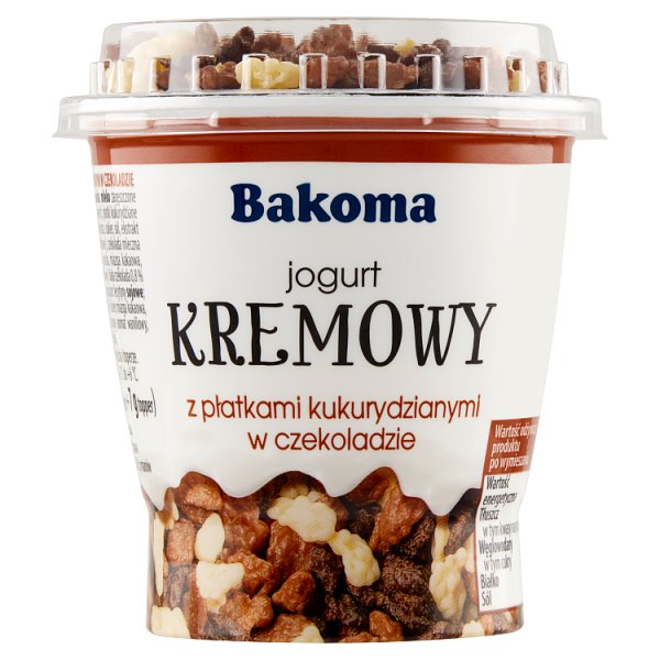 Bakoma Jogurt kremowy z płatkami kukurydzianymi w czekoladzie 127 g