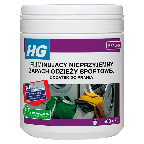 HG Dodatek do prania eliminujący nieprzyjemny zapach odzieży sportowej 500 g (16 prań)