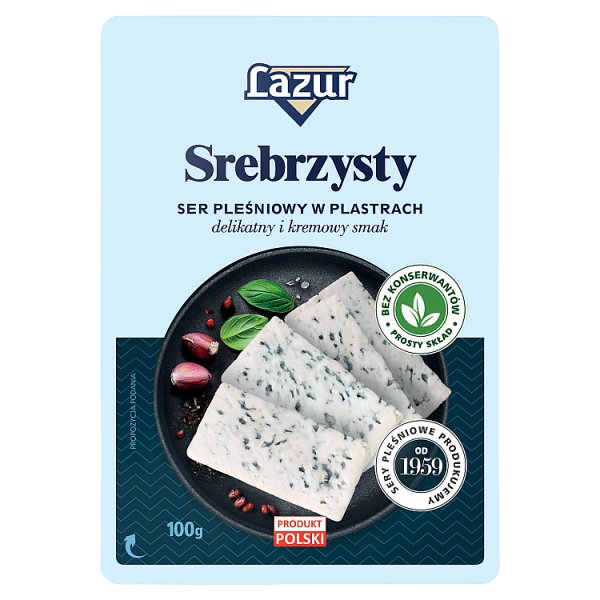 Lazur Ser pleśniowy srebrzysty plastry 100 g