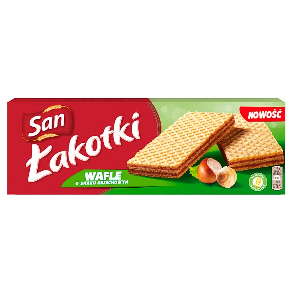 San Łakotki Wafle o smaku orzechowym 146 g