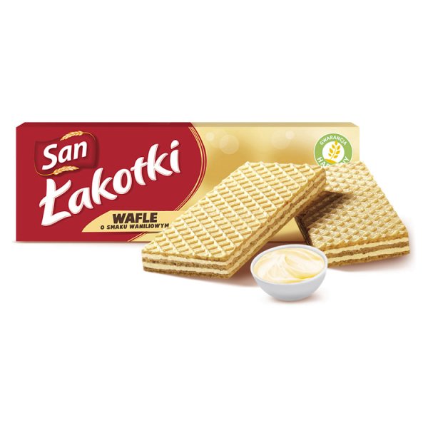 San Łakotki Wafle o smaku waniliowym 146 g