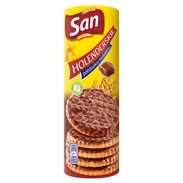 San Holenderskie Herbatniki półsłodkie oblane czekoladą mleczną 188 g