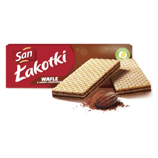 San Łakotki Wafle o smaku czekoladowym 146 g