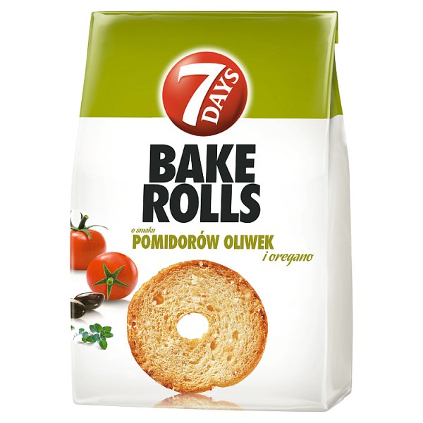 7 Days Bake Rolls Chrupki chlebowe o smaku pomidorów oliwek i oregano 150 g