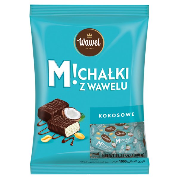 Wawel Michałki z Wawelu Cukierki w czekoladzie kokosowe 1000 g
