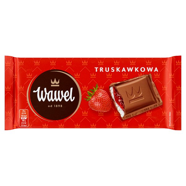 Wawel Czekolada mleczna nadziewana truskawkowa 100 g