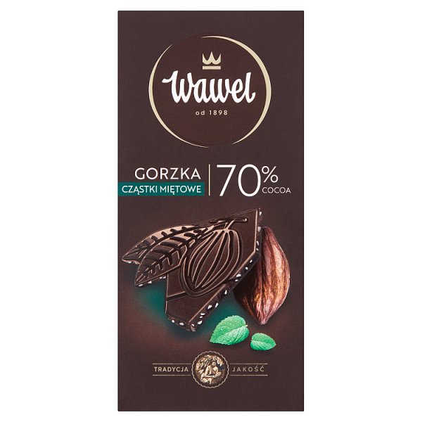 Wawel Czekolada gorzka 70 % cocoa cząstki miętowe 100 g