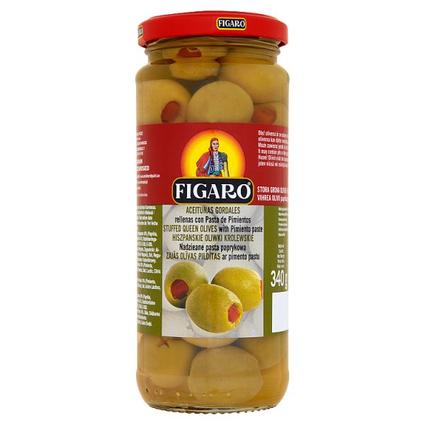 Figaro Hiszpańskie oliwki królewskie nadziewane pastą paprykową 340 g
