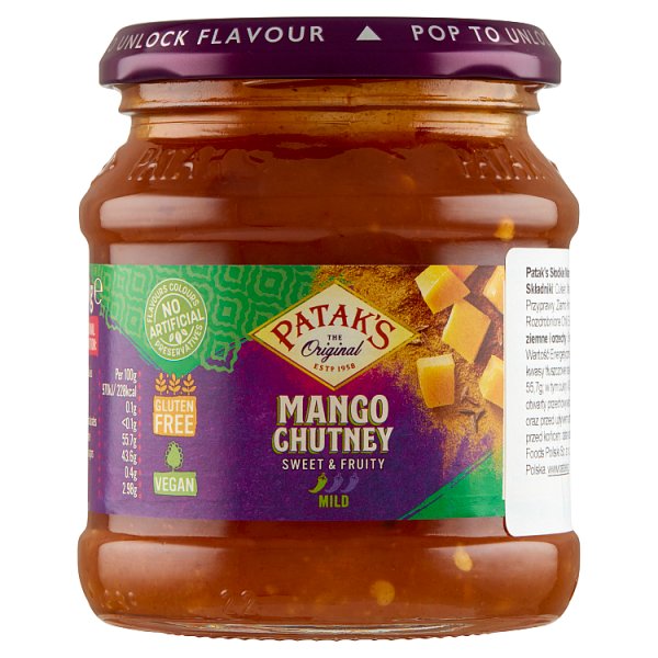 Patak&#039;s Słodkie mango chutney 340 g