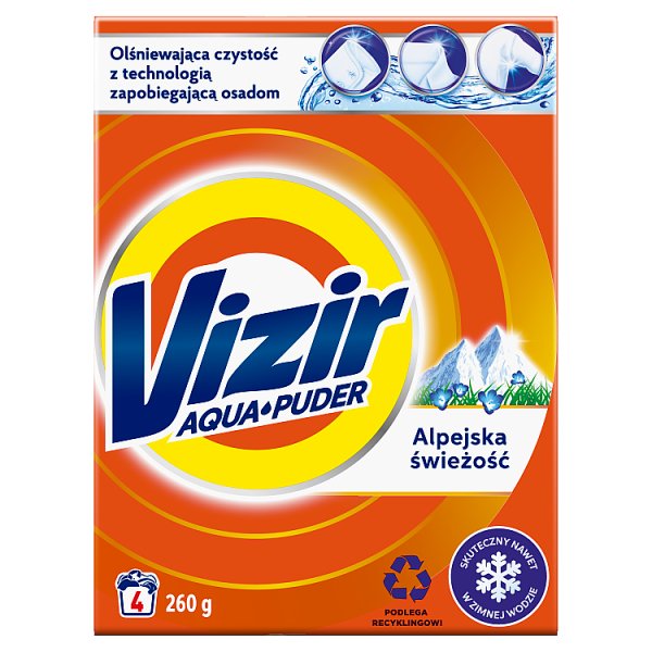 Vizir Alpine Fresh, Proszek do prania Aqua Powder, 4 prań