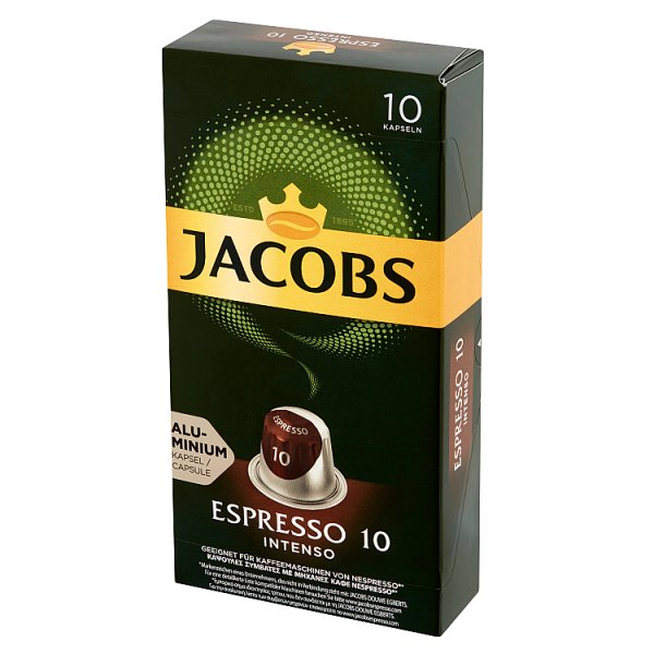 Jacobs Espresso Intenso Kawa mielona w kapsułkach 52 g (10 sztuk)