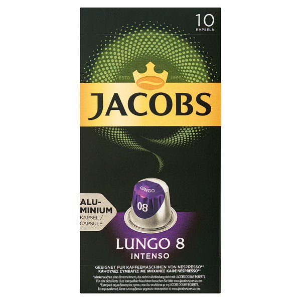 Jacobs Lungo Intenso Kawa mielona w kapsułkach 52 g (10 sztuk)