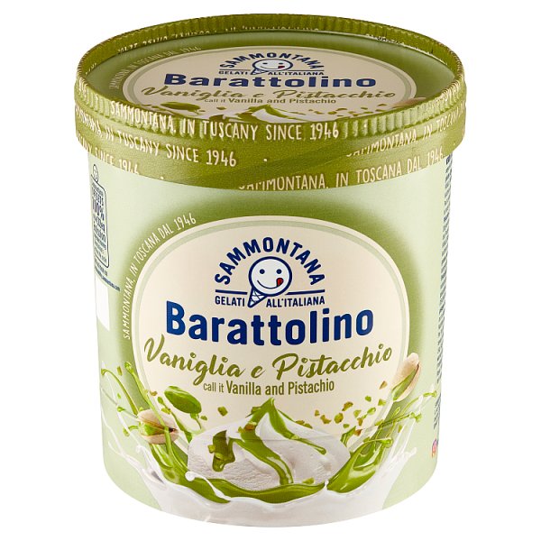 Sammontana Barattolino Lody o smaku waniliowym z nadzieniem pistacjowym 800 ml