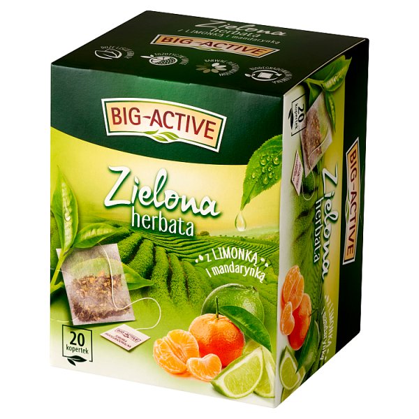 Big-Active Zielona herbata z limonką i mandarynką 30 g (20 x 1,5 g)