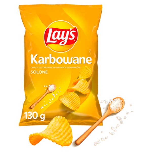 Lay&#039;s Chipsy ziemniaczane karbowane solone 130 g