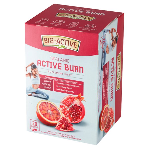 Big-Active Active Burn spalanie Suplement diety herbatka ziołowo-owocowa 40 g (20 x 2 g)