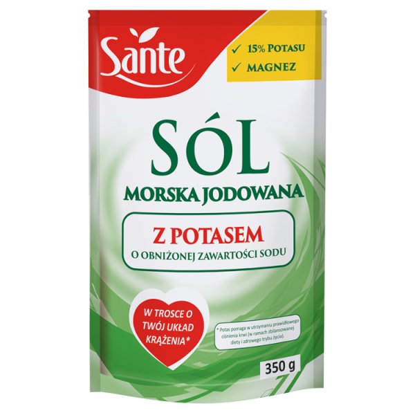 Sante Sól morska jodowana z potasem o obniżonej zawartości sodu 350 g