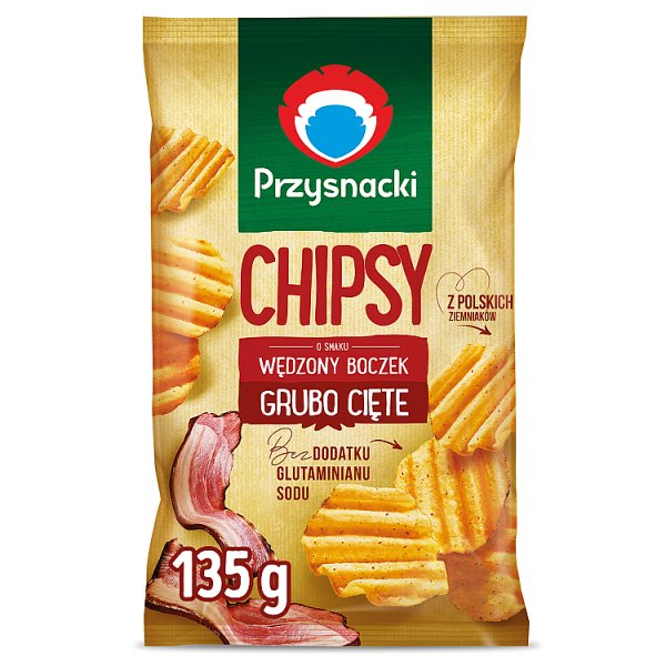 Przysnacki Chipsy o smaku wędzony boczek 135 g