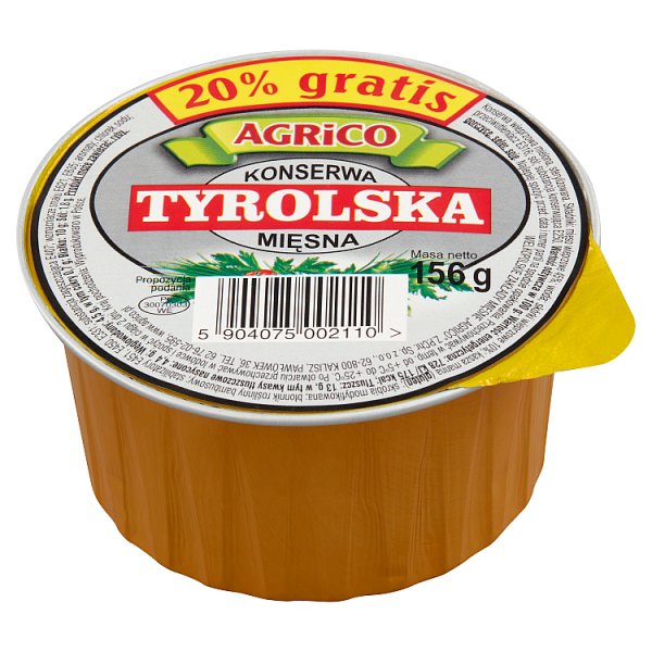 Agrico Konserwa mięsna tyrolska 156 g