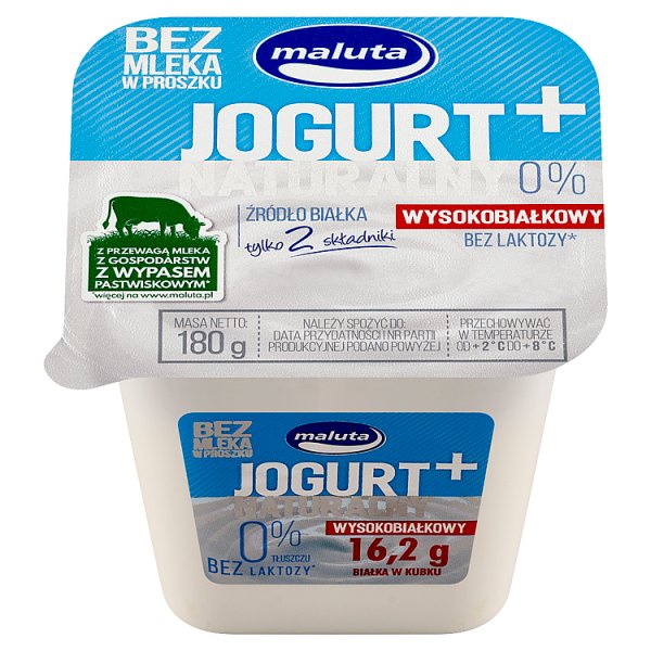 Maluta Jogurt naturalny wysokobiałkowy 0 % tłuszczu 180 g