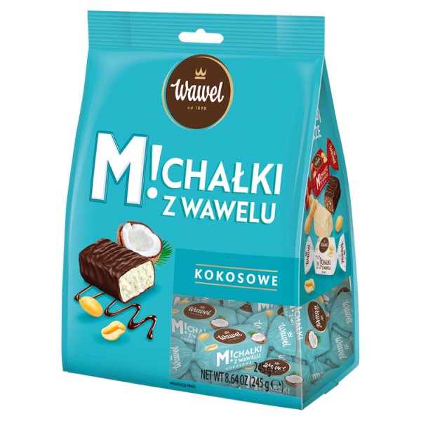 Wawel Michałki z Wawelu Cukierki w czekoladzie kokosowe 245 g