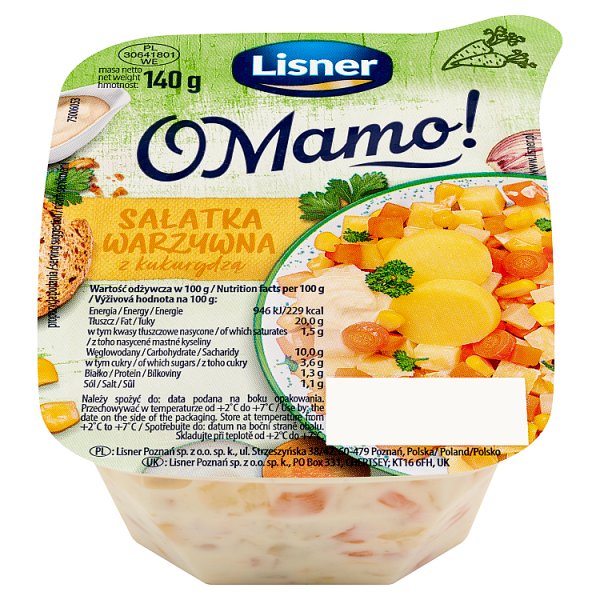 Lisner O Mamo! Sałatka warzywna z kukurydzą 140 g