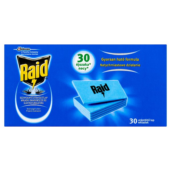 Raid Wkładki owadobójcze do elektrofumigatora przeciw komarom 30 x 0,635 g