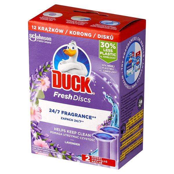 Duck Fresh Discs Podwójny zapas do toalety o zapachu lawendowym 72 ml (2 x 36 ml)
