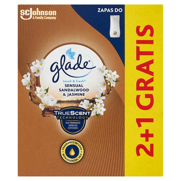 Glade Touch &amp; Fresh Sensual Sandalwood &amp; Jasmine Zapas do odświeżacza powietrza 3 x 10 ml