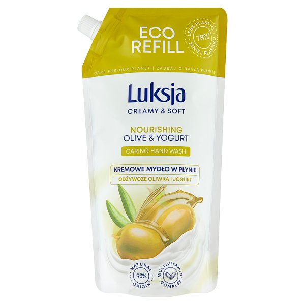 Luksja Creamy &amp; Soft Kremowe mydło w płynie odżywcze oliwka i jogurt 900 ml