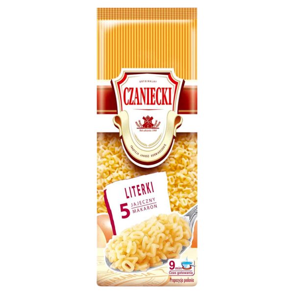 Czaniecki Makaron 5 jajeczny literki 250 g