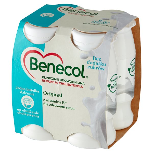 Benecol Original Napój jogurtowy z dodatkiem stanoli roślinnych 270 g (4 x 67,5 g)