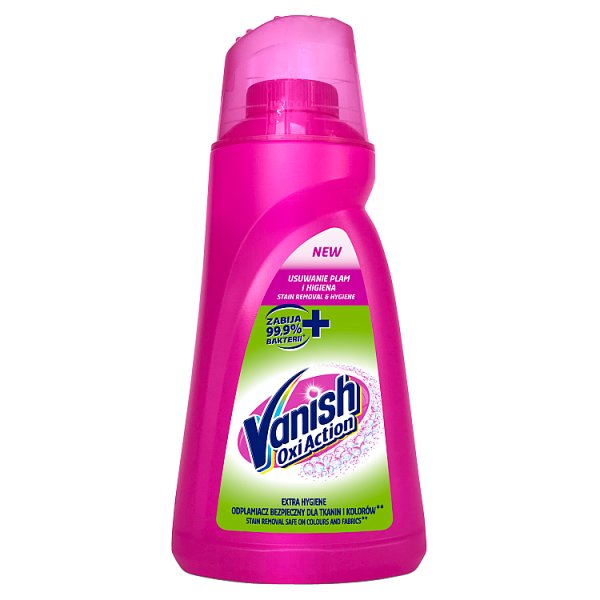 Vanish Oxi Action Extra Hygiene Odplamiacz do tkanin w płynie 940 ml