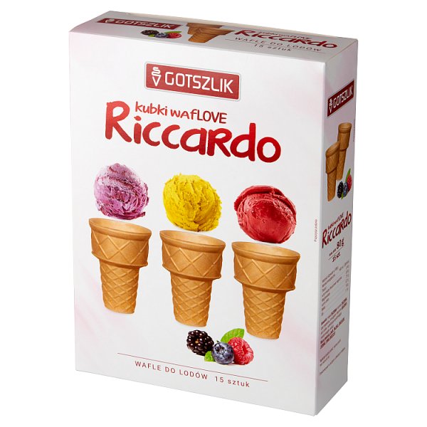 Wafle do lodów kubki waflowe Riccardo 80 g (15 sztuk)