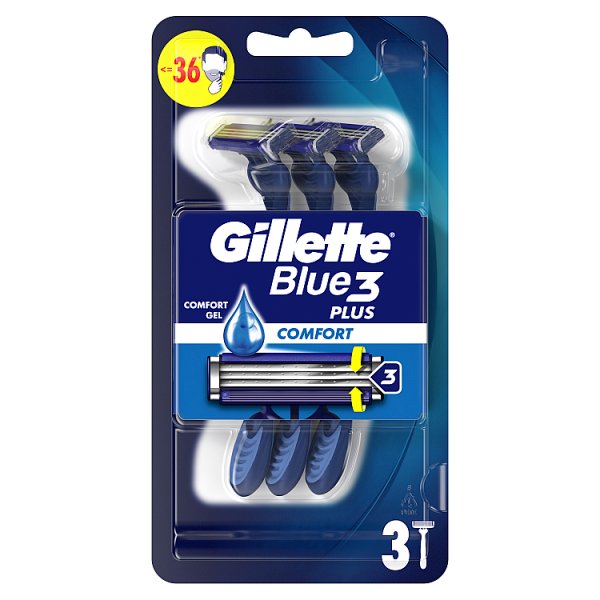 Gillette Blue3 Plus Comfort, maszynki jednorazowe dla mężczyzn, 3 sztuk