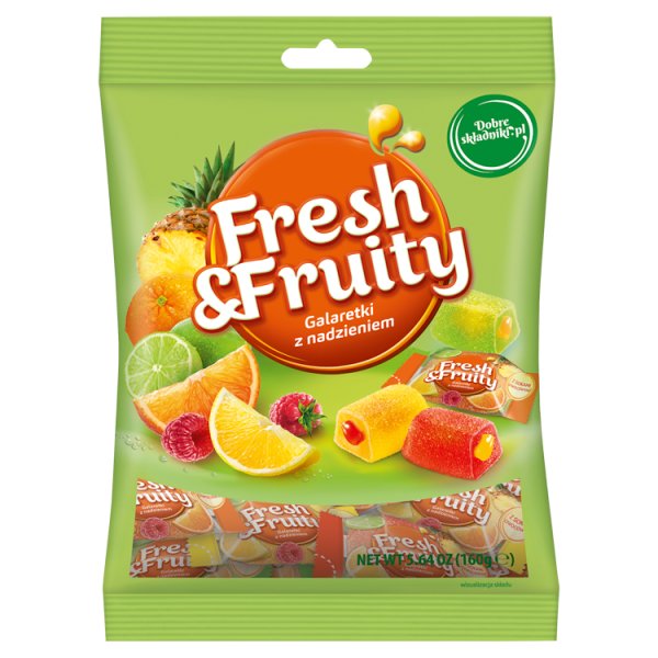 Wawel Fresh &amp; Fruity Galaretki z nadzieniem 160 g