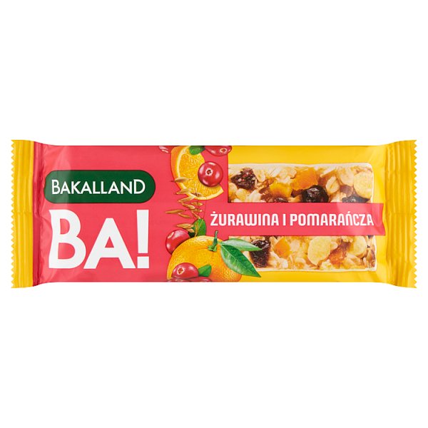 Bakalland Ba! Baton zbożowy żurawina i pomarańcza 40 g