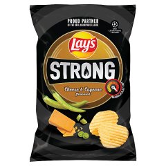 Lay's Strong Chipsy ziemniaczane karbowane o smaku sera i ostrej papryki 130 g