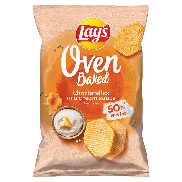 Lay&#039;s Oven Baked Pieczone formowane chipsy ziemniaczane o smaku kurek w śmietanowym sosie 125 g