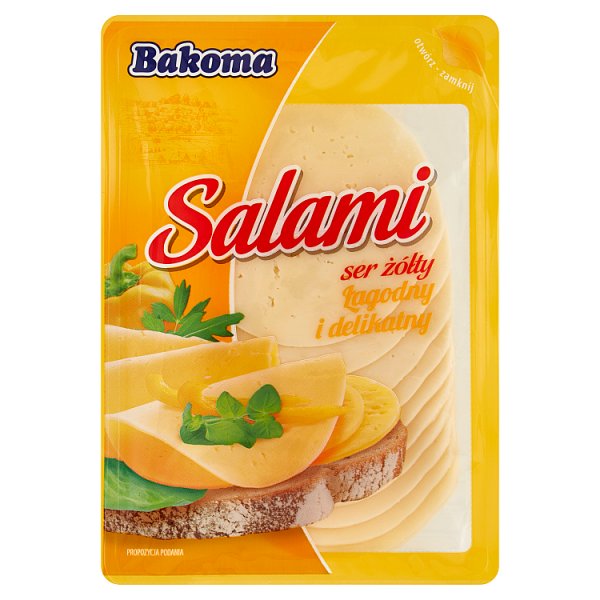 Bakoma Ser żółty salami 135 g